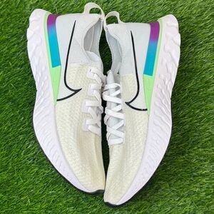 Nike React Infinity Run FK Womens Size 11.5 Medium B White Ombre Running Shoes